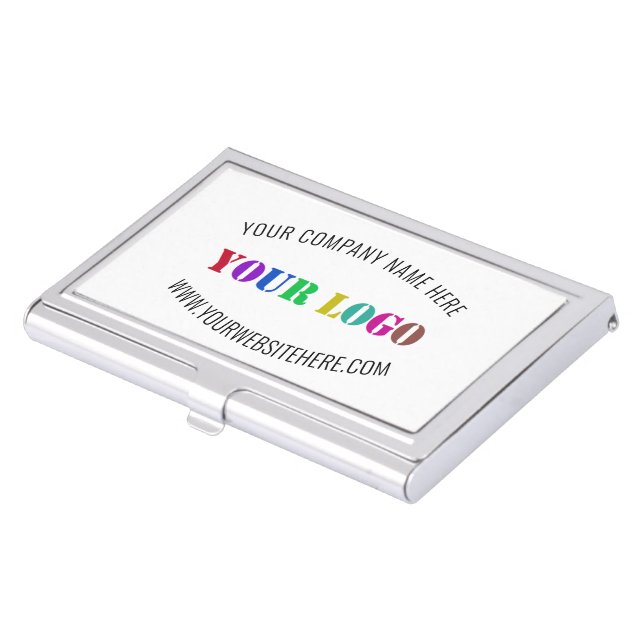 Your Company Logo Custom Text Business Card Case (Front)