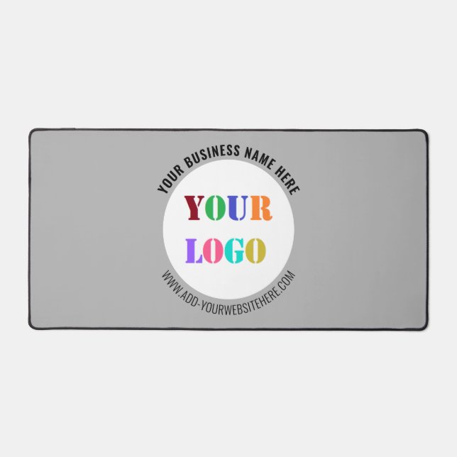 Your Company Logo Custom Text Business Desk Mat (Front)