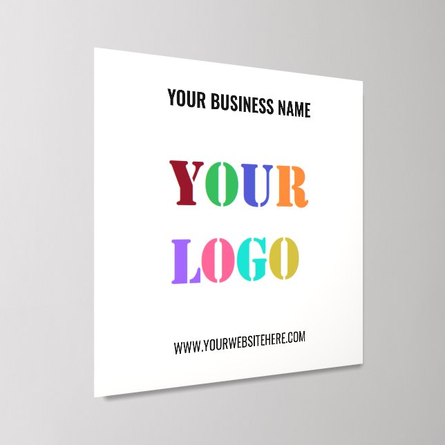 Your Company Logo Custom Text Business Wall Tile (Angled)