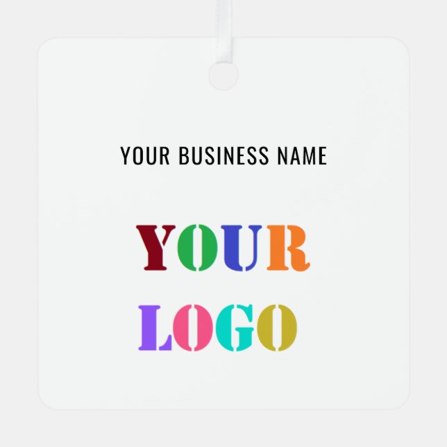 Your Company Logo Custom Text Christmas Ornament (Front)