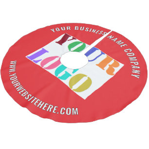 Your Company Logo Custom Text Christmas Tree Skirt