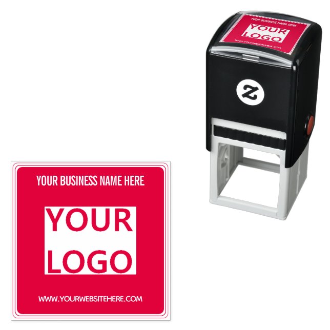 Your Company Logo Custom Text Color Square Stamp (In Situ)