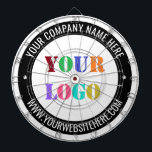 Your Company Logo Custom Text Dart Board Template<br><div class="desc">Custom Colors and Fonts - Design Your Own Personalized Dart Board with Your Company Logo Name Website or Custom Text Branded Promotional Business Dartboards Corporate Gifts Darts - Add Your Logo - Image or QR Code - Photo / Name - Company / Website - Information / More - Resize and...</div>