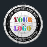 Your Company Logo Custom Text Dart Board Template<br><div class="desc">Custom Colors and Fonts - Design Your Own Personalized Dart Board with Your Company Logo Name Website or Custom Text Branded Promotional Business Dartboards Corporate Gifts Darts - Add Your Logo - Image or QR Code - Photo / Name - Company / Website - Information / More - Resize and...</div>