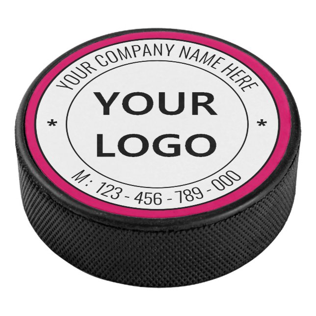 Your Company Logo Custom Text Hockey Puck Template (3/4)
