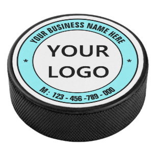 Your Company Logo Custom Text Hockey Puck Template