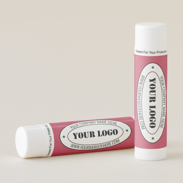 Your Company Logo Custom Text Lip Balm Example (Front)