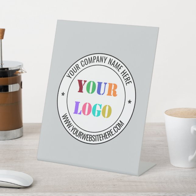 Your Company Logo Custom Text Name Pedestal Sign (In SItu)