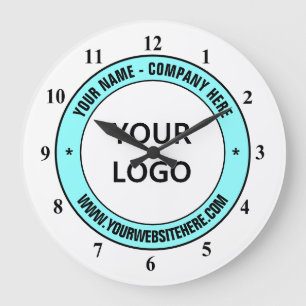 Your Company Logo Custom Text Personalized Clock