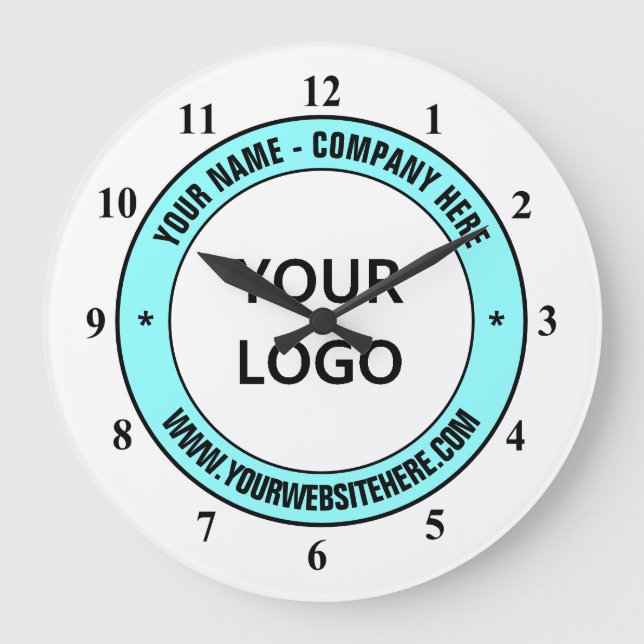 Your Company Logo Custom Text Personalized Clock (Front)