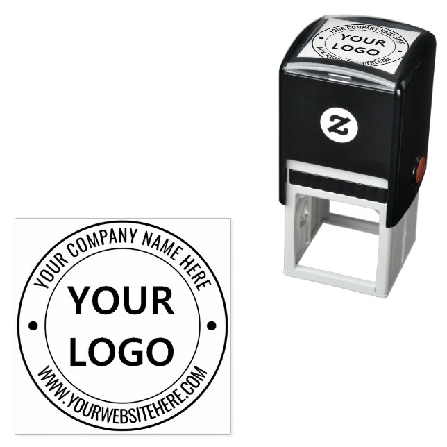 Your Company Logo Custom Text Round Stamp Example (In Situ)