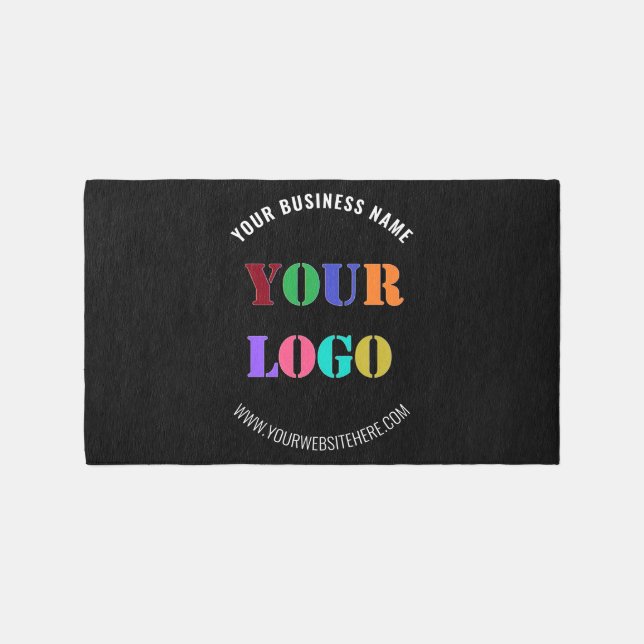 Your Company Logo Custom Text Rug Choose Colors (Front)