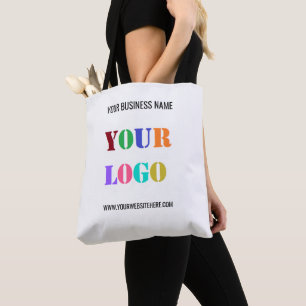 Your Company Logo Custom Text Tote Bag Template