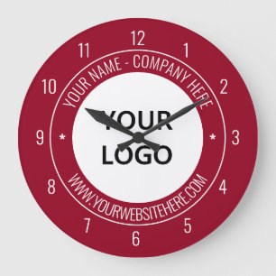 Your Company Logo Custom Text Wall Clock Example