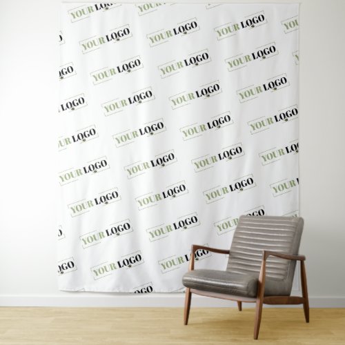 Your Company Logo Diagonal Repeat White Backdrop