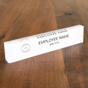 Your Company Logo Employee Name Job Title Desk Name Plate