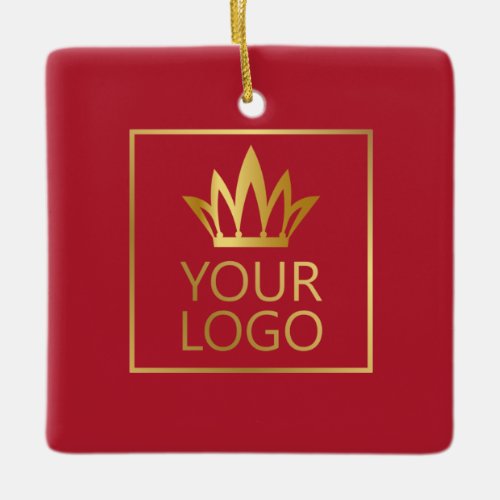 Your Company Logo Happy Holidays Ceramic Ornament