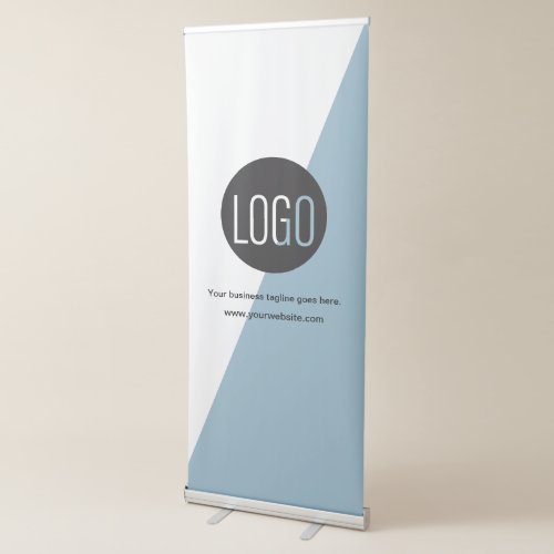 Your Company logo here blue and white Retractable Retractable Banner