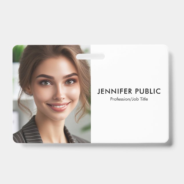 Your Company Logo Here Employee Photo Template Badge (Front)