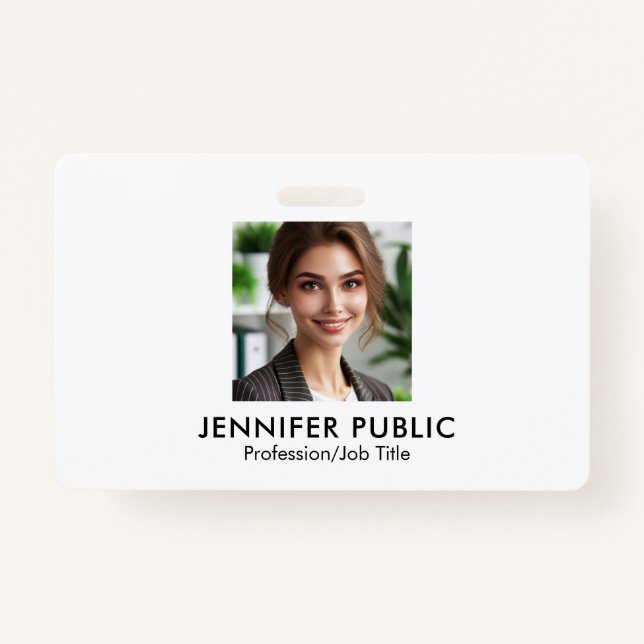 Your Company Logo Here Employee Photo Template Badge (Front)