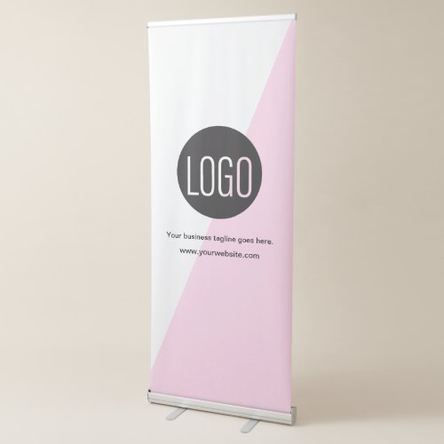 Your Company logo here Pink and white Retractable Banner
