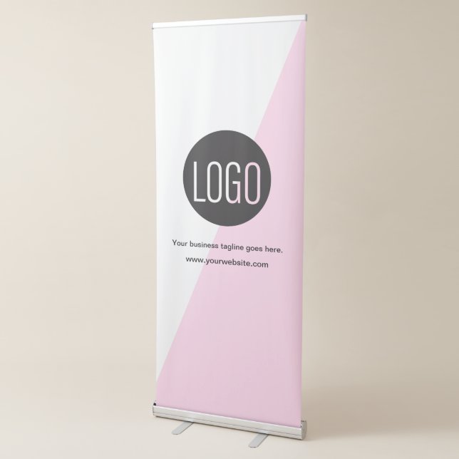 Your Company logo here Pink and white Retractable Banner (3/4)