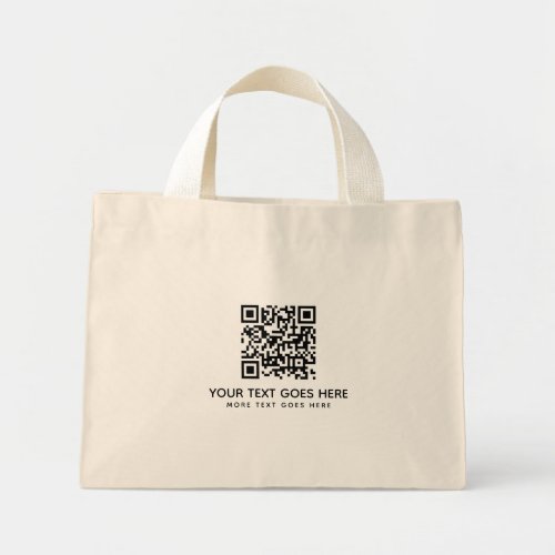Your Company Logo Here QR Code Double Side Print Mini Tote Bag