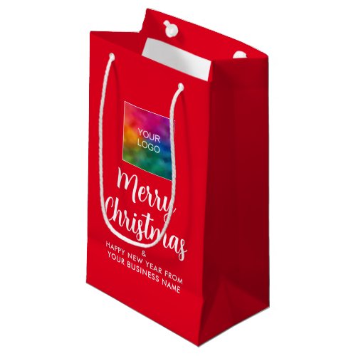 Your Company Logo Here Template Merry Christmas Small Gift Bag