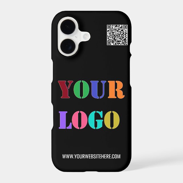 Your Company Logo Info QR Code Branded iPhone Case (Back)