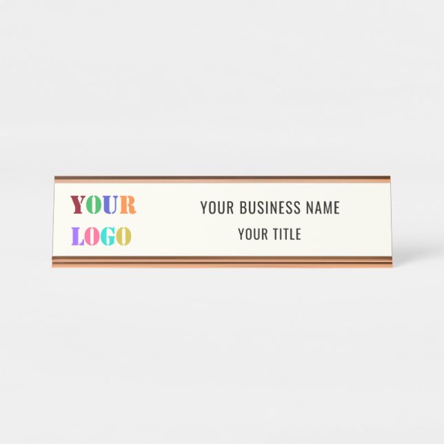 Your Company Logo Name Business Desk Name Plate (Front)