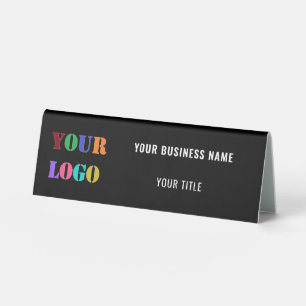 Your Company Logo Name Business Table Tent Sign