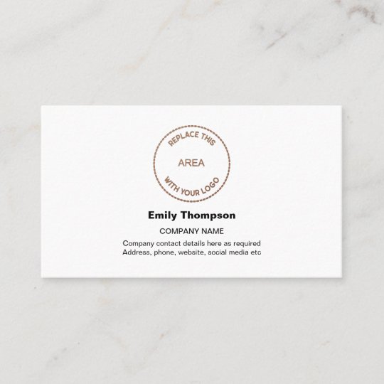 Your Company Logo Name Contact White Business Card | Zazzle.com