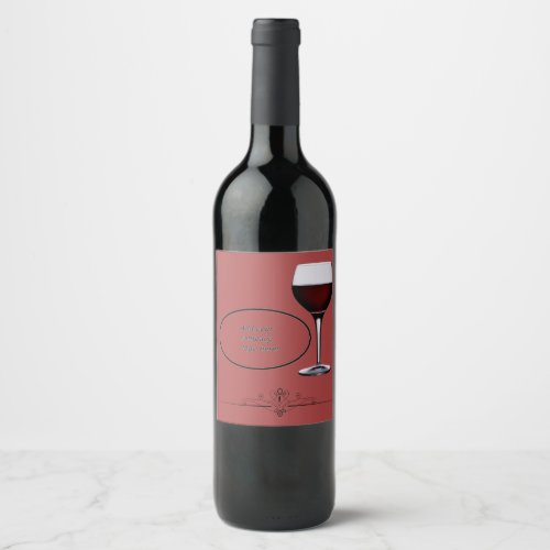 Your Company Logo Name Custom Print Red Wine Label