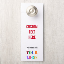 Your Company Logo Name Custom Text Door Hanger