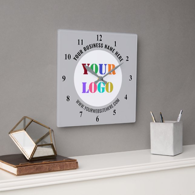 Your Company Logo Name Info Branded Clock Example (Office)