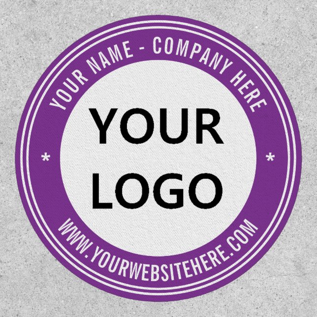 Your Company Logo Name Info Branded Patch Example (Front)