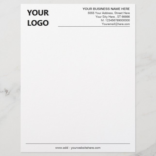 Your Company Logo Name Info Letterhead Template (Front)