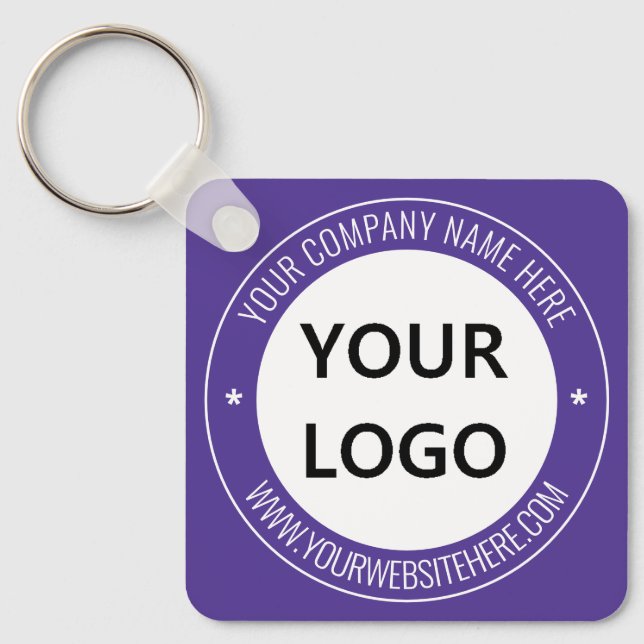 Your Company Logo Name Info Text Keychain Template (Front)
