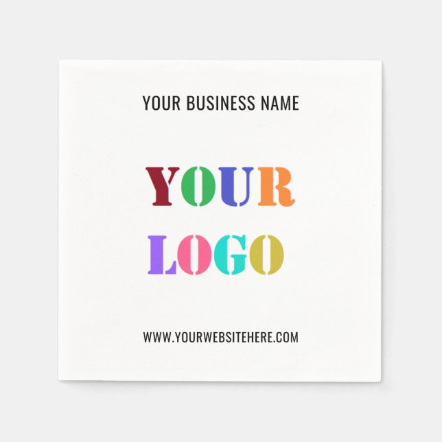 Your Company Logo Name Website Napkins Template (Front)
