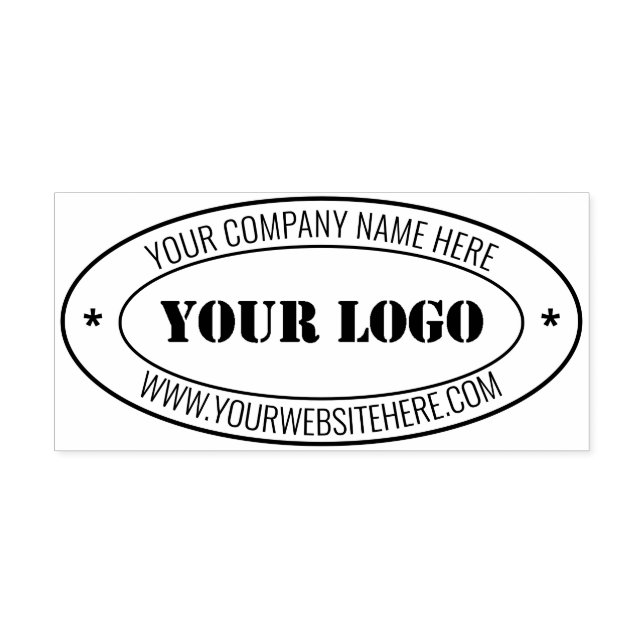 Your Company Logo Name Website Oval Stamp Template (Design)