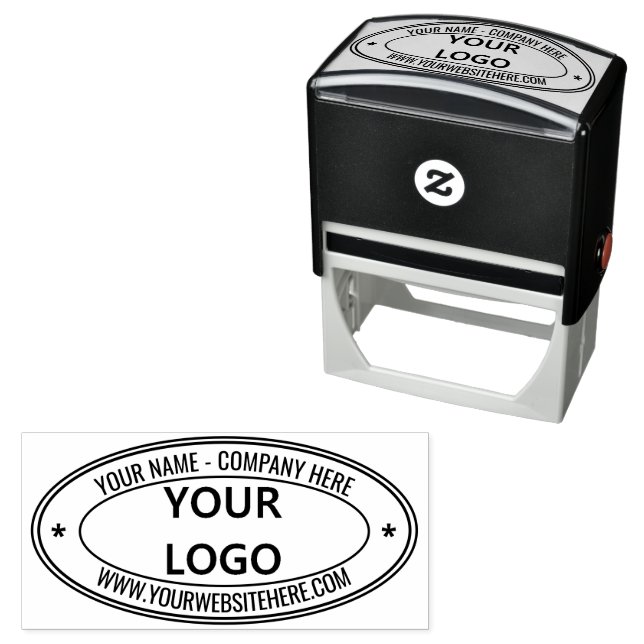 Your Company Logo Name Website Oval Stamp Template (In Situ)