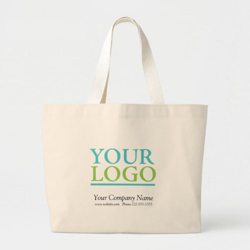 Your Company Logo Name  Website Promo Large Tote Bag