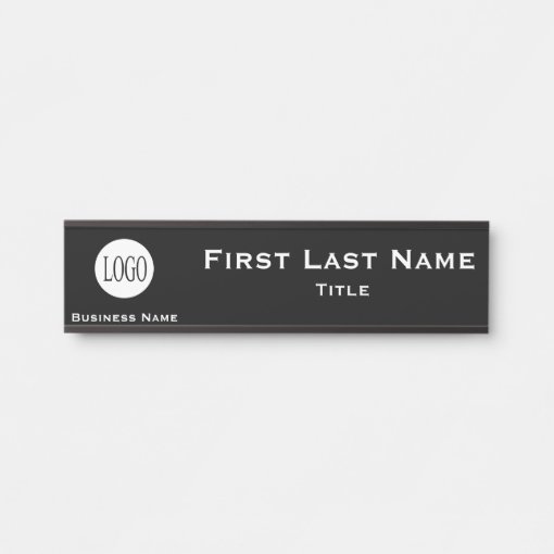 Your Company Logo Office Black Door Sign Name | Zazzle