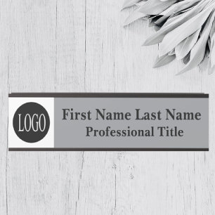 Your Company Logo Office Door Sign Gray