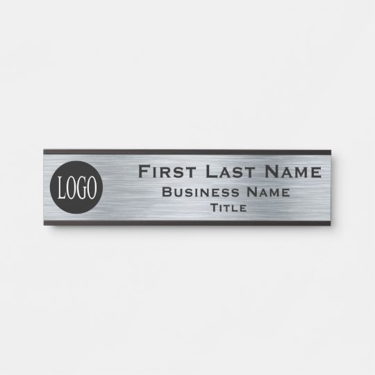 Your Company Logo Office Door Sign Metallic Look Zazzle Com