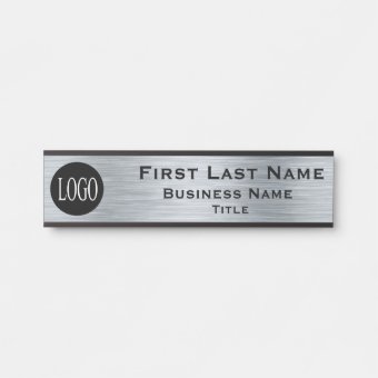 Your Company Logo Office Door Sign Metallic Look | Zazzle