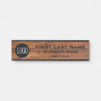 Your Company Logo Office Door Sign Metallic Look, Zazzle