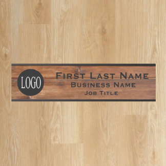 Your Company Logo Office Door Sign Rustic Wood