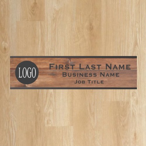 Your Company Logo Office Door Sign Rustic Wood