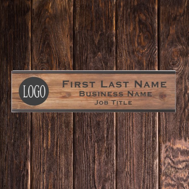 Your Company Logo Office Door Sign Rustic Wood (Creator Uploaded)